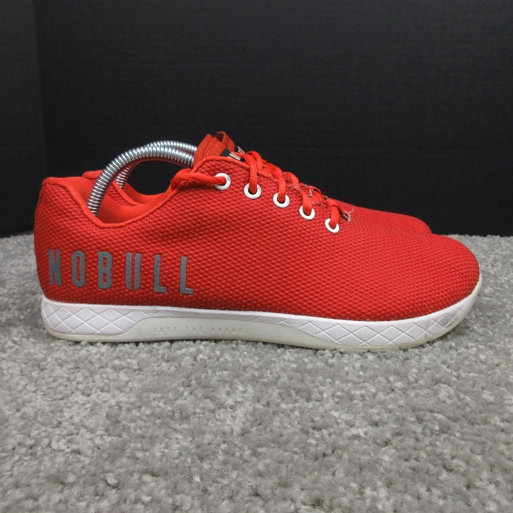 NOBULL Sneakers‎ Mens Size 9.5 US Orange White Super Fabric Gym Shoes Trainers